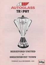 Hereford United v Shrewsbury Town 22-Dec-1992