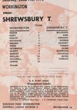 Workington v Shrewsbury Town 22-Feb-1975