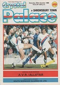 Crystal Palace v Shrewsbury Town 25-Oct-1986