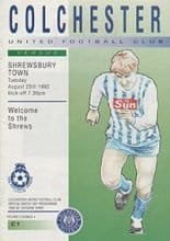 Colchester United v Shrewsbury Town 01-Sep-1992