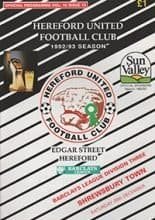 Hereford United v Shrewsbury Town 26-Dec-1992