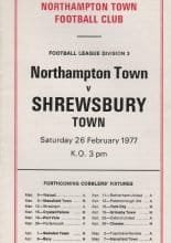Northampton Town v Shrewsbury Town 26-Feb-1977
