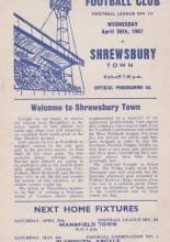 Gillingham v Shrewsbury Town 26-Apr-1967