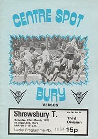 Bury v Shrewsbury Town 31-Mar-1979