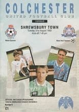 Colchester United v Shrewsbury Town 31-Aug-1993