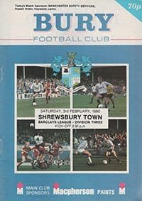 Bury v Shrewsbury Town 03-Feb-1990