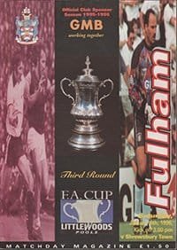 Fulham v Shrewsbury Town 06-Jan-1996