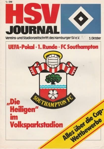 Hamburg SV v Southampton 03-Oct-1984