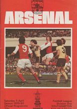 Arsenal v Southampton 05-Apr-1980