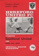 Hereford United v Southend United 05-Apr-1975