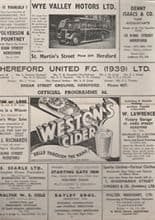 Hereford United v Southend United 08-Dec-1956