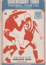 Shrewsbury Town v Spennymoor United 21-Nov-1972