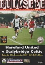 Hereford United v Stalybridge Celtic 29-Dec-2001