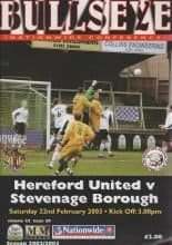 Hereford United v Stevenage Borough 22-Feb-2003