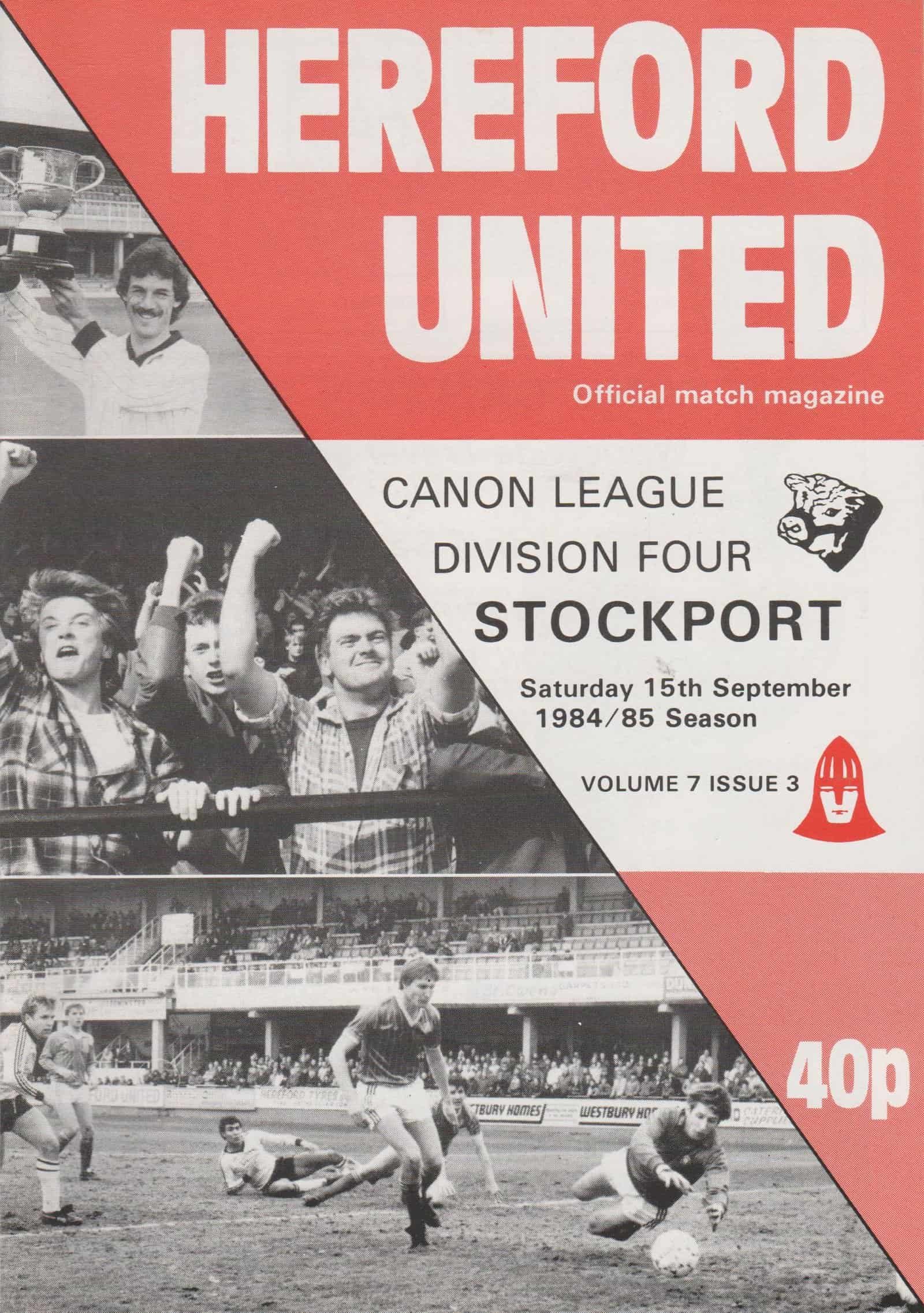 Hereford United v Stockport County 15-Sep-1984