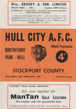 Hull City v Stockport County 28-Feb-1959