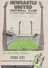 Newcastle United v Stoke City 18-Feb-1961