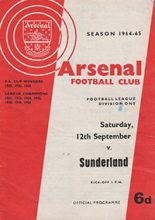 Arsenal v Sunderland 12-Sep-1964