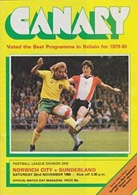 Norwich City v Sunderland 22-Nov-1980