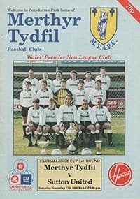 Merthyr Tydfil v Sutton United 17-Nov-1990