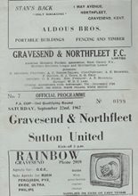 Gravesend & Northfleet v Sutton United 22-Sep-1962