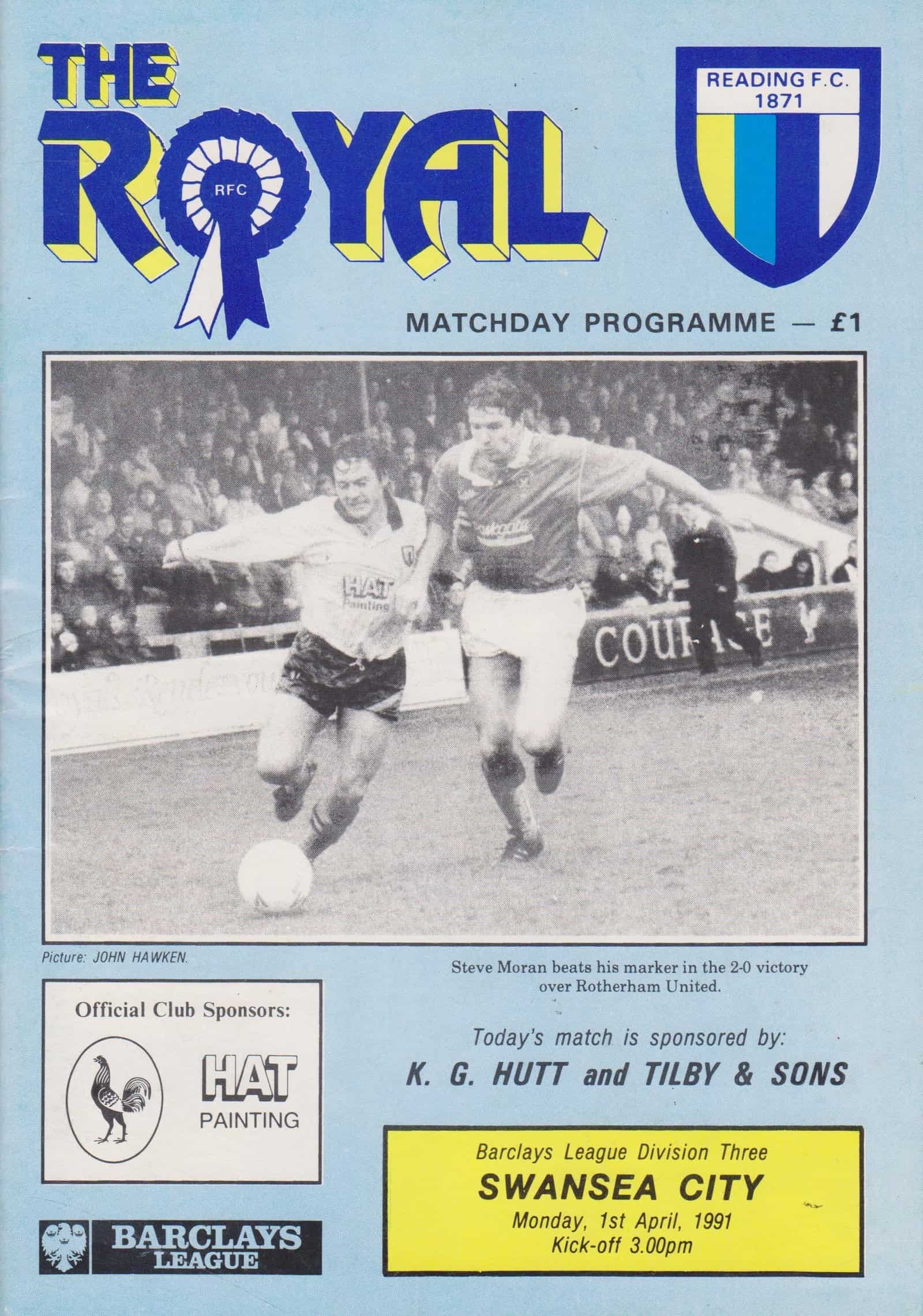 Reading v Swansea City 01-Apr-1991