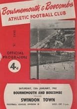 Bournemouth and Boscombe Athletic v Swindon Town 13-Jan-1962