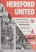 Hereford United v Swindon Town 17-Apr-1985