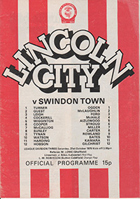 Lincoln City v Swindon Town 21-Oct-1978