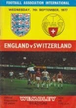 England v Switzerland  07-Sep-1977