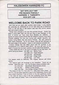Halesowen Harriers v Tamworth 19-Jul-1997