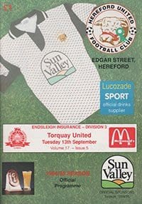 Hereford United v Torquay United 13-Sep-1994