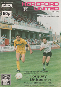 Hereford United v Torquay United 25-Nov-1987