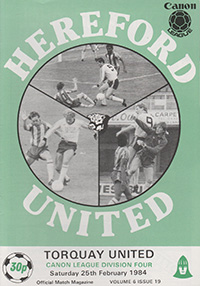 Hereford United v Torquay United 25-Feb-1984