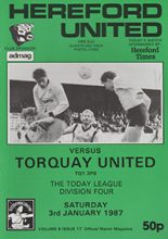 Hereford United v Torquay United 03-Jan-1987