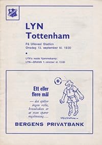 Lyn Oslo v Tottenham Hotpsur 13-Sep-1972