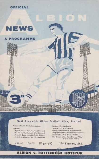 West Bromwich Albion v Tottenham Hotspur 17-Feb-1962