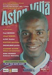 Aston Villa v Tottenham Hotspur 29-Dec-2001