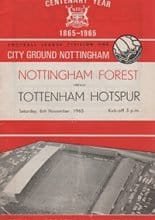 Nottingham Forest v Tottenham Hotspur 06-Nov-1965