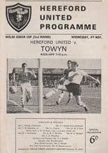 Hereford United v Towyn 04-Nov-1964