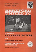 Hereford United v Tranmere Rovers 19-Sep-1973