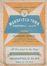 Mansfield Town v Tranmere Rovers 01-Oct-1962