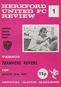 Hereford United v Tranmere Rovers 27-Aug-1977