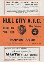 Hull City v Tranmere Rovers 30-Mar-1959
