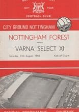 Nottingham Forest v Varna Select XI 13-Aug-1966