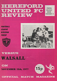 Hereford United v Walsall 12-Nov-1977