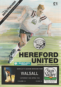 Hereford United v Walsall 18-Apr-1992