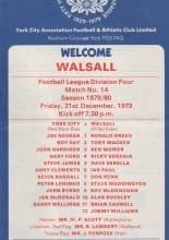 York City v Walsall 21-Dec-1979