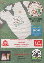 Hereford United v Walsall 27-Aug-1994