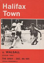 Halifax Town v Walsall 04-Dec-1971